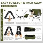 MARCHWAY Lightweight Folding Camping Chair, Stable Portable Compact for Outdoor Camp, Travel, Beach, Picnic, Festival, Hiking, Backpacking, Supports 330Lbs (Green)