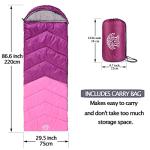 Flantree Sleeping Bag 4 Seasons Adults & Kids for Camping Hiking Trips Warm Cool Weather,Lightweight and Waterproof with Compression Bag,Indoors Outdoors Activities