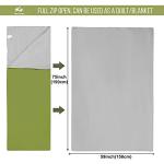 WERTYCITY Warm Weather Sleeping Bag - Portable Waterproof Compact Lightweight, Packable with Compression Sack for Kids Teens Adults Camping Backpacking Hiking, Spring Summer Fall(Army Green)