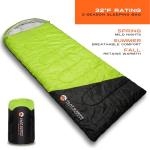 Expedition Camping Sleeping Bags with Compression Sack – 32°F/0°C Lightweight Camping Sleeping Bag for Camping & Hiking, Water-Resistant, Fits Adults & Teens Up to 6'0"