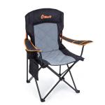 EMERIT Oversized Padded Camping Chair, 350LB Heavy Duty Quad Fold Chair with Arms, Collapsible Outdoor Chairs with Lumbar Back & Cup Holder