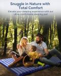 Hikenture Double Sleeping Pad for Camping, Ultralight 4" Extra-Thick Camping Mattress 2 Person, Inflatable Backpacking Sleeping Mat, Hiking Air Mattress for Tent (Foot Pump)