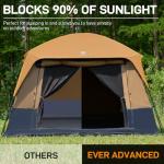 EVER ADVANCED 10 Person Camping Blackout Design Tent, Multi Room Tent for Family, Large Tents with Rainfly and Carry Bag, 2 Doors, Water-Resistant, 14ft x 10ft x 84in
