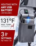 Docusvect Heated Camping Chair for Adults, Heats Back and Seat, 3 Heat Levels, Fully Padded Heated Folding Chair for Outdoor Sports with Cup Holder, Rich Pockets, Battery NOT Included