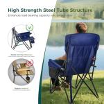 ALPHA CAMP Oversized Folding Camping Chairs High Backrest Heavy Duty Lawn Chairs for Adults Support 500 LBS Portable Camp Chairs with Cup Holders Large Side Pocket for Outdoor