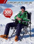 Docusvect Heated Camping Chair for Adults, Heats Back and Seat, 3 Heat Levels, Fully Padded Heated Folding Chair for Outdoor Sports with Cup Holder, Rich Pockets, Battery NOT Included