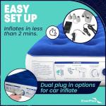 EnerPlex Camping Air Mattress with Built in Pump - Queen Blow Up Mattress for Travel & Guests - Portable Bed for Adults and Kids - Blue