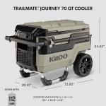 Igloo Premium Trailmate Wheeled Coolers 70 QT, Insulated Portable Cooler with Heavy Duty Wheels, 112 Can Capacity, Leak-Proof Rolling Cooler