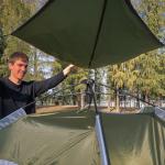 Night Cat Pop Up Tent 2-3 Persons Instant Set Up Tent with Footprint Tarp & Porch, Automatic Double Layer Waterproof Camping Tent with Rainfly