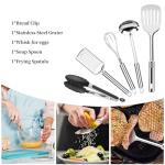 Camping Cooking Utensils Set, Stainless Steel Grill Tools, Camping BBQ Cookware Gear and Equipment for Travel Tenting RV Van Picnic Portable Kitchen Essentials Accessories (Black-16 PCS)