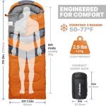 MalloMe Sleeping Bags for Adults Cold Weather & Warm - Backpacking Camping Sleeping Bag for Kids 10-12, Girls, Boys - Lightweight Compact Camping Essentials Gear Accessories Hiking Sleep Must Haves
