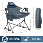 TIMBER RIDGE Hammock Camping Chair with Adjustable Backrest, Heavy Duty Folding Hammock Chair Supports 300lbs, Portable Hammock Chair for Camping, Travelling and Patio, Blue