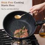 SODAY 15Pcs Pots and Pans Set Non Stick, Cookware Sets with Detachable Handle, Nonstick RV Kitchen Cooking Tools Removable Handles, Oven Safe, Induction Fast, Stackable Induction Cookware,Black