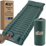 GORILLA GRIP Slip-Resistant Inflatable Sleeping Pad, Puncture Resistant Lightweight Camping Mattress, Foot Pump, Air Mats for Travel Backpacking, Inflating Bed Camp Sleep Pads for Tent, Hunter Green