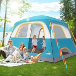 Cobizi 6 Person Camping Tent Easy Setup, Family Camping Tent with Removable Rainfly, Waterproof Windproof Backpacking Tents, Portable Outdoor Tents for Camping, Travel, Fishing, Hiking(Blue)