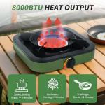 Cothb X Portable Propane Camping Stove - Single Burner Propane Camp Stove with 10.6 Inch Carry Bag, Windproof Design & Gas Hose for Outdoor Camping, Tailgating, Fishing, Hunting