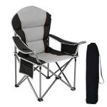 NEWBULIG Oversized Folding Camp Chair for Adults, 500 LBS Heavy Duty Support, Portable Outdoor Collapsible Chairs, with Cup Holders, Side Cooler & Pockets, for Lawn, Beach, Fishing, Hiking, Black