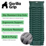 GORILLA GRIP Slip-Resistant Inflatable Sleeping Pad, Puncture Resistant Lightweight Camping Mattress, Foot Pump, Air Mats for Travel Backpacking, Inflating Bed Camp Sleep Pads for Tent, Hunter Green