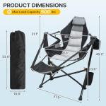 ZENPETIO Hammock Camping Chair with Footrest, Swinging Portable Folding Camp Chairs for Adults 500lbs Heavy Duty Outdoor Rocking Chair Foldable Oversized Rocker with Cup Holder Pillow for Patio Beach