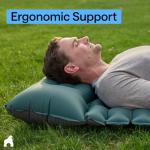 GORILLA GRIP Slip-Resistant Inflatable Sleeping Pad, Puncture Resistant Lightweight Camping Mattress, Foot Pump, Air Mats for Travel Backpacking, Inflating Bed Camp Sleep Pads for Tent, Hunter Green