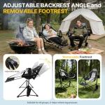 ZENPETIO Hammock Camping Chair with Footrest, Swinging Portable Folding Camp Chairs for Adults 500lbs Heavy Duty Outdoor Rocking Chair Foldable Oversized Rocker with Cup Holder Pillow for Patio Beach