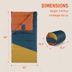 Kelty Solstice 20 Oversized Synthetic Camping Sleeping Bag, Spacious Shape, Zip Together for 2P, Anti-Snag Zips, Internal Pocket (20 Degree)