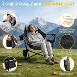ZENPETIO Hammock Camping Chair with Footrest, Swinging Portable Folding Camp Chairs for Adults 500lbs Heavy Duty Outdoor Rocking Chair Foldable Oversized Rocker with Cup Holder Pillow for Patio Beach