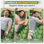 Oramoose Camping Sleeping Pad, Backpacking Sleeping Pad with Built-in Pillow and Foot Pump, 4in Thick Compact Inflatable Camping Air Mattress for Hiking Tent Road Trip Car Camp Travel Gear