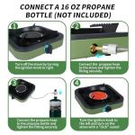 Cothb X Portable Propane Camping Stove - Single Burner Propane Camp Stove with 10.6 Inch Carry Bag, Windproof Design & Gas Hose for Outdoor Camping, Tailgating, Fishing, Hunting