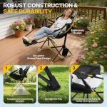 ZENPETIO Hammock Camping Chair with Footrest, Swinging Portable Folding Camp Chairs for Adults 500lbs Heavy Duty Outdoor Rocking Chair Foldable Oversized Rocker with Cup Holder Pillow for Patio Beach