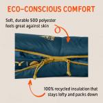 Kelty Solstice 20 Oversized Synthetic Camping Sleeping Bag, Spacious Shape, Zip Together for 2P, Anti-Snag Zips, Internal Pocket (20 Degree)