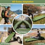 Oramoose Camping Sleeping Pad, Backpacking Sleeping Pad with Built-in Pillow and Foot Pump, 4in Thick Compact Inflatable Camping Air Mattress for Hiking Tent Road Trip Car Camp Travel Gear