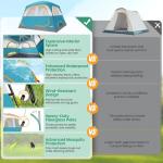 Cobizi 6 Person Camping Tent Easy Setup, Family Camping Tent with Removable Rainfly, Waterproof Windproof Backpacking Tents, Portable Outdoor Tents for Camping, Travel, Fishing, Hiking(Blue)