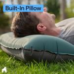 GORILLA GRIP Slip-Resistant Inflatable Sleeping Pad, Puncture Resistant Lightweight Camping Mattress, Foot Pump, Air Mats for Travel Backpacking, Inflating Bed Camp Sleep Pads for Tent, Hunter Green