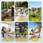 ZENPETIO Hammock Camping Chair with Footrest, Swinging Portable Folding Camp Chairs for Adults 500lbs Heavy Duty Outdoor Rocking Chair Foldable Oversized Rocker with Cup Holder Pillow for Patio Beach