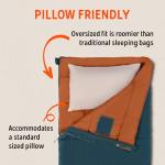 Kelty Solstice 20 Oversized Synthetic Camping Sleeping Bag, Spacious Shape, Zip Together for 2P, Anti-Snag Zips, Internal Pocket (20 Degree)