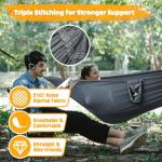 NATUREFUN Ultra-Light Travel Camping Hammock | 300kg Load Capacity,(300x200cm) Breathable,Quick-Drying Parachute Nylon | 2 x Premium Carabiners,2 x Nylon Slings Included | for Outdoor Indoor Garden