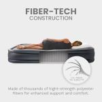 Intex 64131ED Dura-Beam Plus Deluxe Pillow Rest Air Mattress: Fiber-Tech – Twin Size – Built-in Electric Pump – 16.5in Bed Height – 300lb Weight Capacity