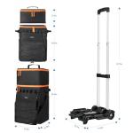 Odoland 48/72 Cans Soft Cooler with Wheels and Handle Collapsible Ice Chest Rolling Coolers on Wheels for Beach Camping Travel and Picnic