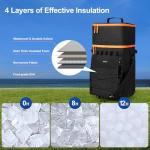 Odoland 48/72 Cans Soft Cooler with Wheels and Handle Collapsible Ice Chest Rolling Coolers on Wheels for Beach Camping Travel and Picnic