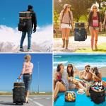 Odoland 48/72 Cans Soft Cooler with Wheels and Handle Collapsible Ice Chest Rolling Coolers on Wheels for Beach Camping Travel and Picnic