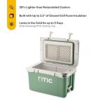 RTIC Ultra-Light 32 Quart Hard Cooler Insulated Portable Ice Chest Box for Drink, Beverage, Beach, Camping, Picnic, Fishing, Boat, Barbecue, 30% Lighter Than Rotomolded Coolers, Sage/Beach