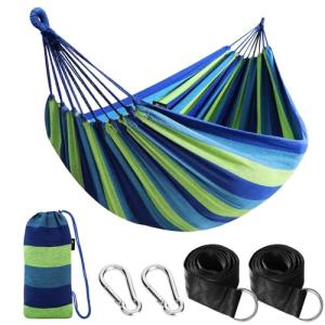 Anyoo Garden Cotton Hammock Comfortable Fabric Hammock with Tree Straps for Hanging Sturdy Hammock Up to 660lbs Portable Hammock with Travel Bag for Camping Outdoor/Indoor Patio Backyard