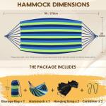 Anyoo Garden Cotton Hammock Comfortable Fabric Hammock with Tree Straps for Hanging Sturdy Hammock Up to 660lbs Portable Hammock with Travel Bag for Camping Outdoor/Indoor Patio Backyard