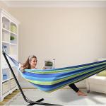 Anyoo Garden Cotton Hammock Comfortable Fabric Hammock with Tree Straps for Hanging Sturdy Hammock Up to 660lbs Portable Hammock with Travel Bag for Camping Outdoor/Indoor Patio Backyard
