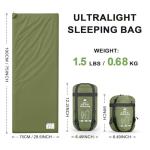 Ultralight Warm Weather Sleeping Bag - Portable, Waterproof, Compact Lightweight, Comfort with Compression Sack - Great for Outdoor Camping, Backpacking & Hiking -75" L x 30" W Fits Adults