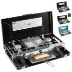 FineFlame Camping Stove 3 Burner 20400 BTU Propane Portable Stove with Regulator, Toast Tray, Windshield for Car Camping BBQ Picnics Outdoor Cooking Camping Gas Stove