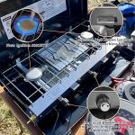 FineFlame Camping Stove 3 Burner 20400 BTU Propane Portable Stove with Regulator, Toast Tray, Windshield for Car Camping BBQ Picnics Outdoor Cooking Camping Gas Stove