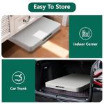 MAKE CHANGES Folding Table 4ft - Heavy Duty Fold-in-Half Plastic Table with Adjustable Height, Portable Utility Tables with Steel Legs for Indoor, Outdoor, Picnic, Camping, Dining, Party (White)