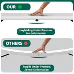 MAKE CHANGES Folding Table 4ft - Heavy Duty Fold-in-Half Plastic Table with Adjustable Height, Portable Utility Tables with Steel Legs for Indoor, Outdoor, Picnic, Camping, Dining, Party (White)